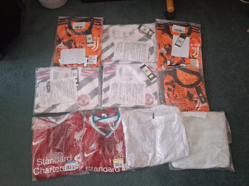 Football tops bulk job lot