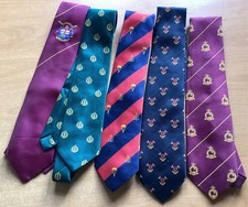 JOB LOT COLLECTION OF 5 x CRESTED REGIMENTAL/CLUB TIES