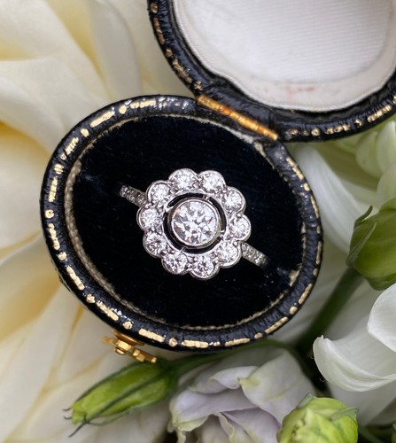 Diamond daisy cluster ring - cluster,