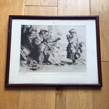 William Strang (1859-1921) Antique Copperplate Etching Titled Tinkers Dated 1882