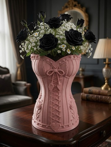 Gothic corset vase planter - vase,