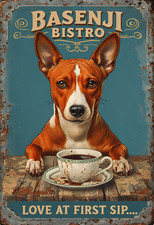 Basenji Bistro Metal Sign
