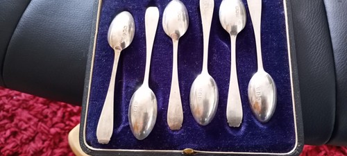 Cased set hallmarked - of, 6
