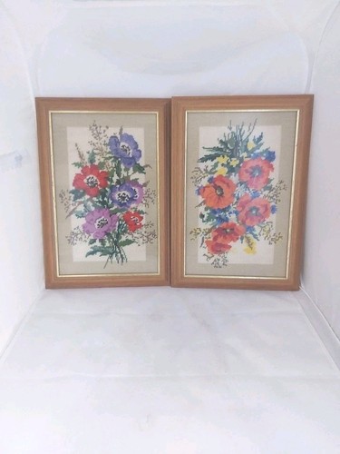 Pair vintage tent stitch - pair,