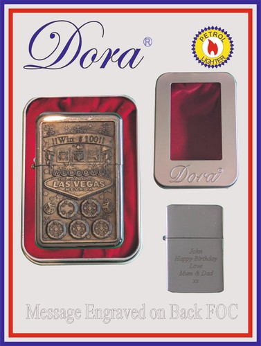 Dora chrome petrol lighter - chrome,