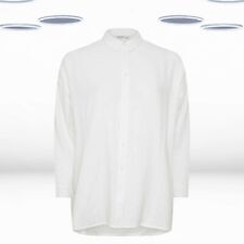 Ex Women's Plus Size Pure Cotton Cheesecloth Shirt in White
