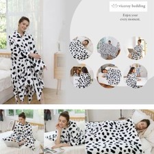 COW PRINT Soft Fleece Hoodie Blanket Large Oversize Wearable Blanket Sweatshirt
