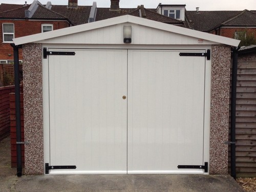 Timber wooden double garage - wooden,