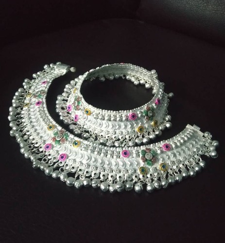 Indian anklet women silver - women's,
