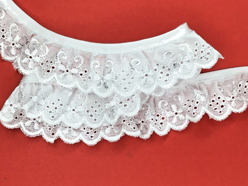 White satin gathered - white,
