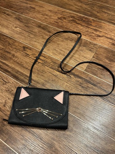 Kate spade black leather cat - black,