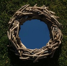 Round Driftwood Mirror