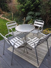 Aluminium Bistro Patio  Set Table & 4 Chairs