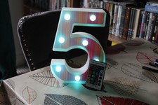 LED Light Up Marquee Numbers Sign - Cool & Warm Light up Numbers for 5th Birthda
