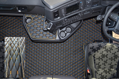 Eco leather floor mat fit - leather,