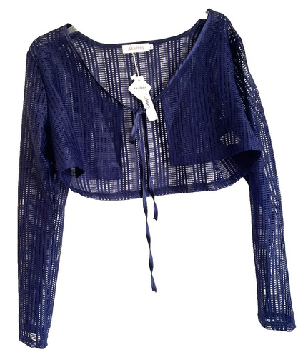 Akalnny mesh shrug bolero - bolero, navy