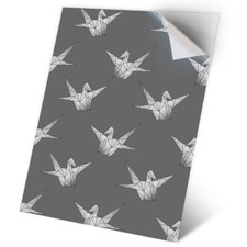 1 x Vinyl Sticker A2 - BW - ky Japanese Origami Swan #35595