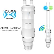 AC1200 Outdoor Wireless Access Point Dual Band 600Mbps WiFi Extender Repeater