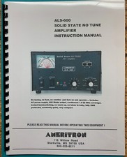 Ameritron ALS-600 Ring Bound Instruction Manual High Quality, Plastic Covers