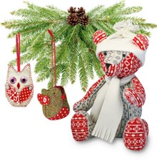 Teddy Bear, Robin, & Owl Christmas, Soft Toy Sewing PATTERNS By My Fabric Heaven