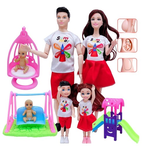 Family dolls playset - family,