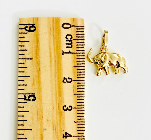 Real 14k yellow gold - real, elephant
