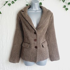 Marks And Spencer -Per Una Brown Tweed Blazer Size 18.