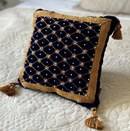 Luxury navy blue gold moroccan - blue,