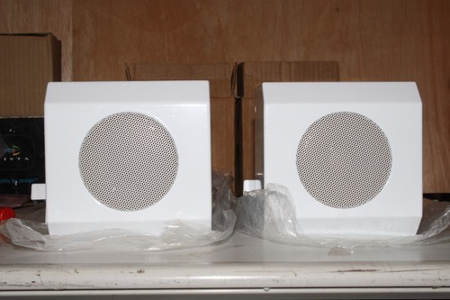 Pair white small metal - pair, 10w