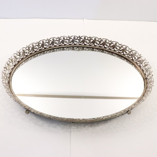 Ornate vtg filigree mirrored - vtg,