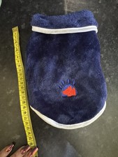 Blue Soft Fleece Dog Dressing Gown Press Studded Buttons Size Xs