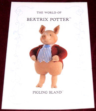 BEATRIX POTTER - PIGLING BLAND TOY - ALAN DART KNITTING PATTERN DK 38cm