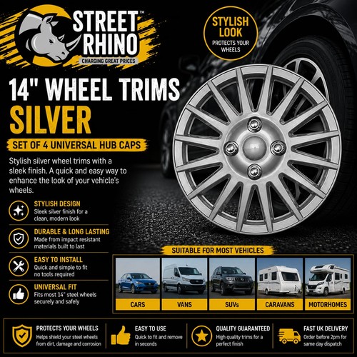 Silver wheel trims covers - silver,