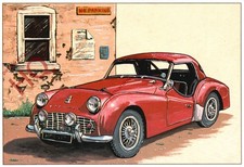 Picture Postcard:;CLASSIC BRITISH SPORTS CARS, TRIUMPH TR3, DAVID JEFFREY