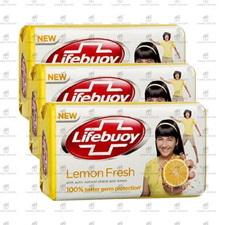 Lifebuoy Yellow Soap Lemon Fresh Revitalizing & Germ Protection (Pack of 3)