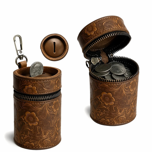 Leather coin purse - coin, car