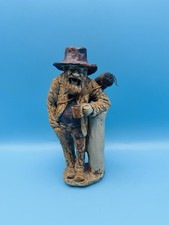 Vintage Handmade Australian Swagman Bushman Sculpture Figurine Ornament 