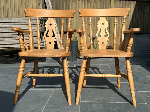 Pair solid pine carver - pair,
