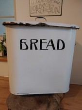 English Enamel Bread Bin, White In Colour, Bread Storage, Kitchen