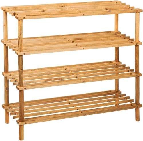 4tier wooden shoe rack - wooden,