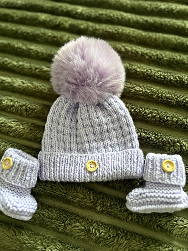 Hand knitted baby hat - hand,