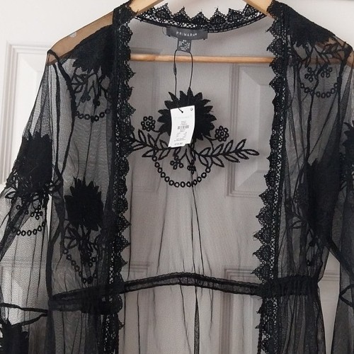Primark black sheer floral - black,