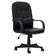 Manager Office Chair Black High Back Leather Adjustable Swivel Comfortable