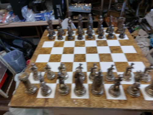 Cast iron chess set - iron,