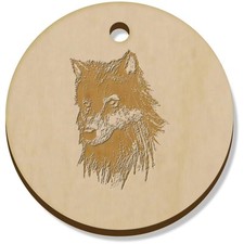 11 x 34mm 'Wolf Head' Wooden