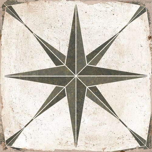 Green star patterned porcelain - green,