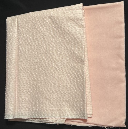 Vtg fabric pink plisse - fabric,