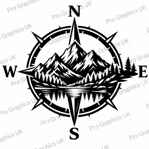 Large compass mountain - x,