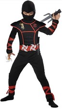 Ninja Costume Set Kids, Children's Kung Fu Outfit for Boys & Girls Size 9-11 Y