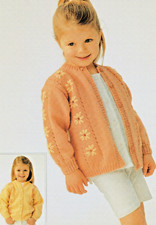 407 GIRLS DK DAISY CARDIGAN PLS SEE PHOTOS 22 TO 32" KNITTING PATTERN COPY